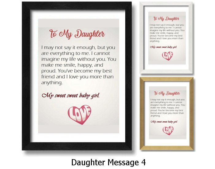 Daughter Message Framed Print